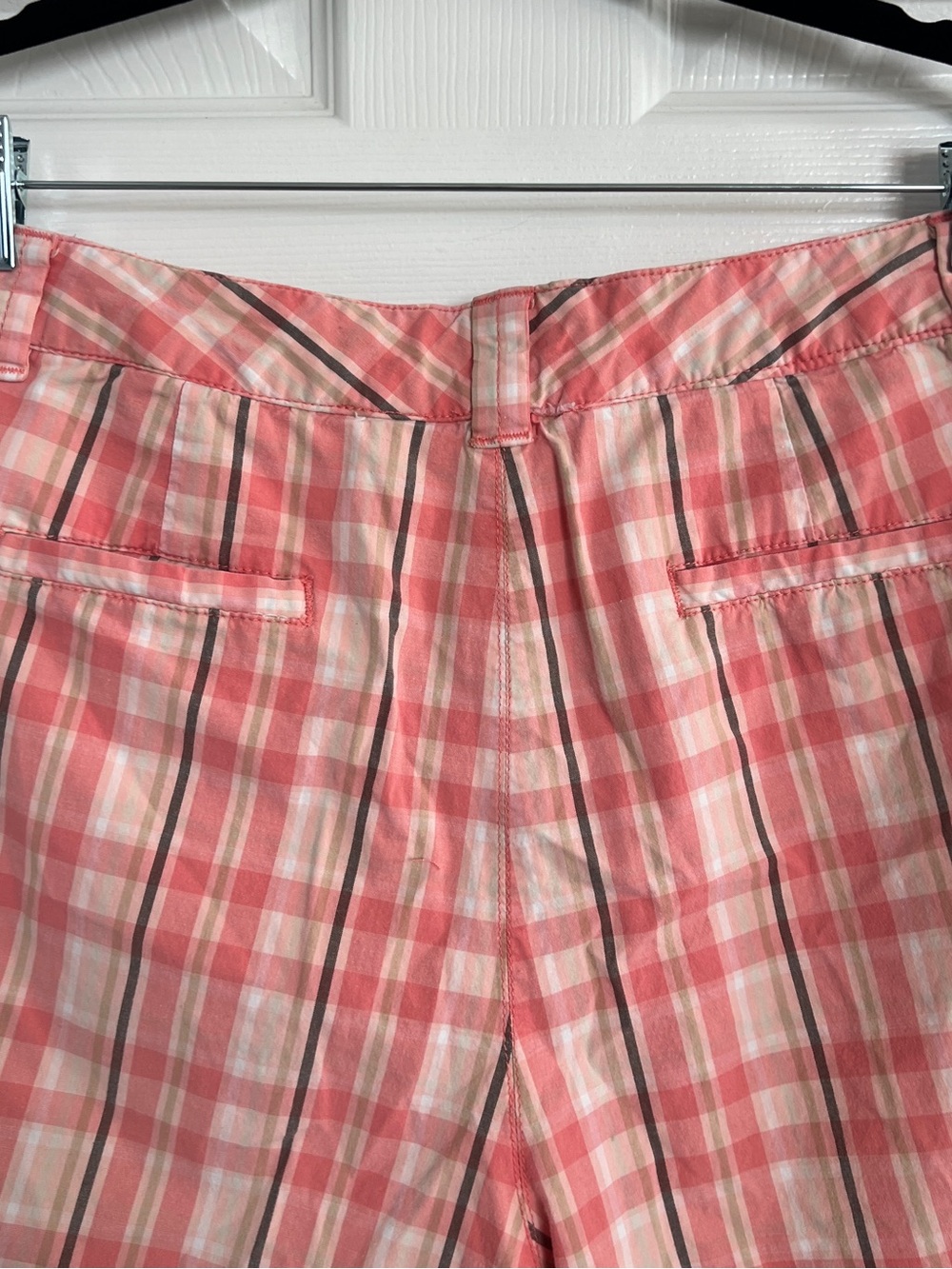 Coastal Preppy Pink Plaid Bermuda Shorts Women's Size 12 Classic Elements - Picture 5 of 5